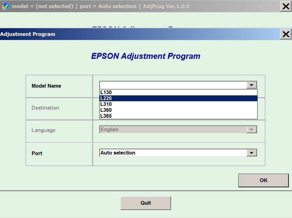 Epsonl220 Adjustment Program